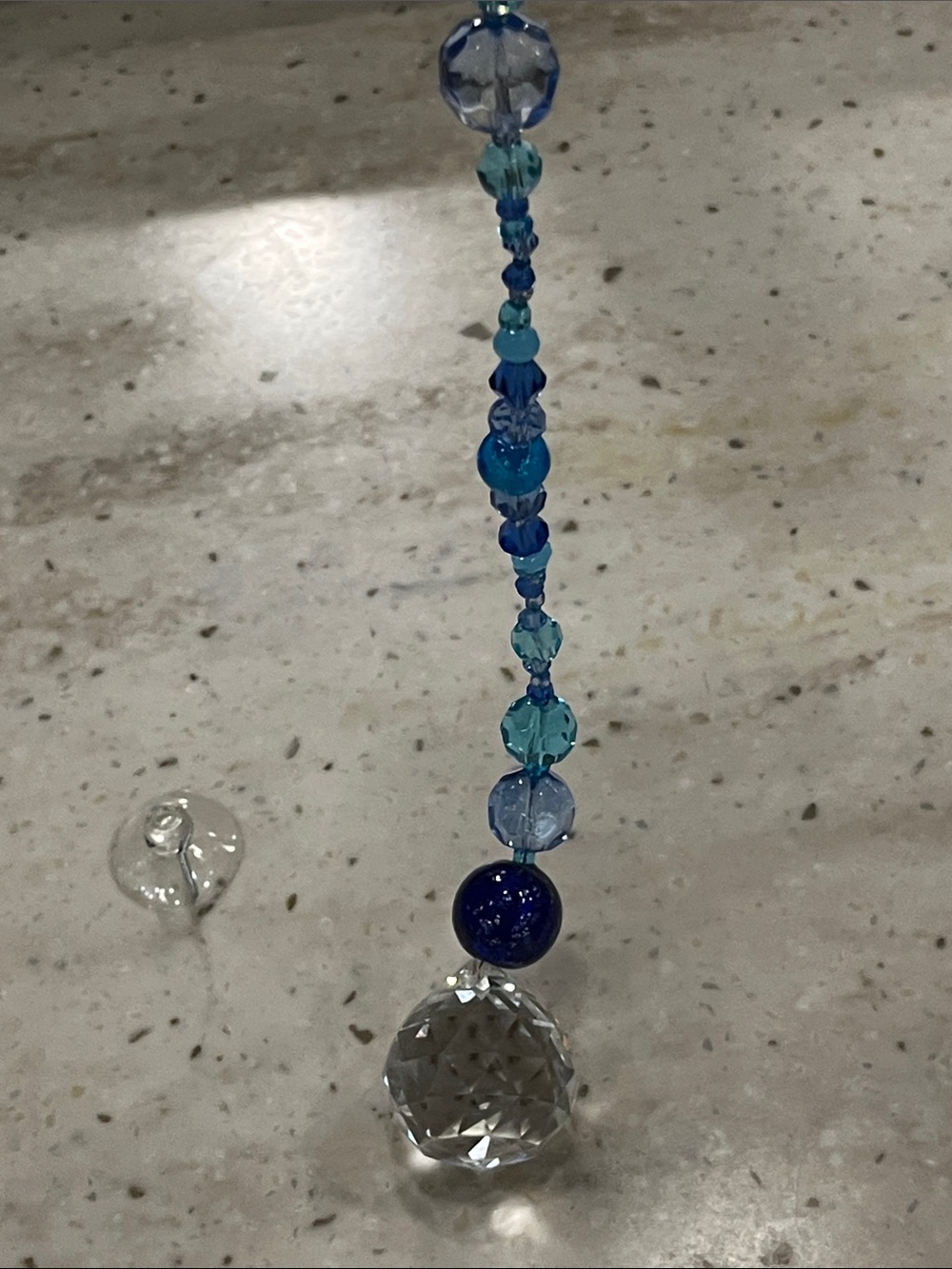 Blue Beaded Crystal  Hanging Sun Catcher